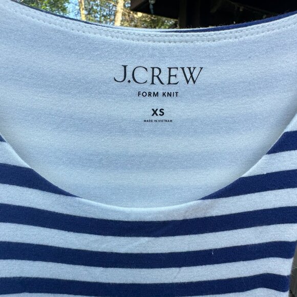 XS NWT JCrew Dress Blue and White Form Knit Striped Maxi Dress - Picture 2 of 3